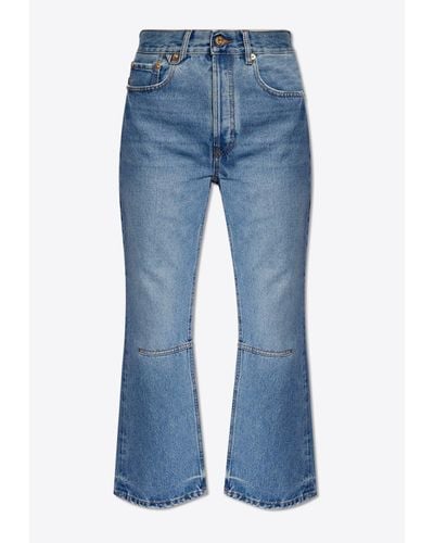 Jacquemus Flared Cropped Jeans - Blue