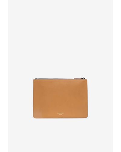 Common Projects Logo-Detail Leather Pouch Bag - White