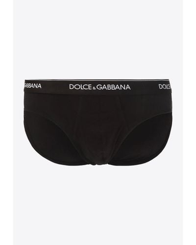 Dolce & Gabbana Two-Pack Logo Briefs - Black