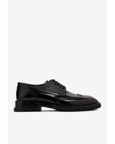 Alexander McQueen Lace-Up Brogue Shoes - Black