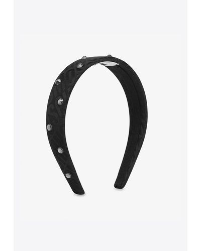Moschino All-Over Jacquard Logo Headband - Black