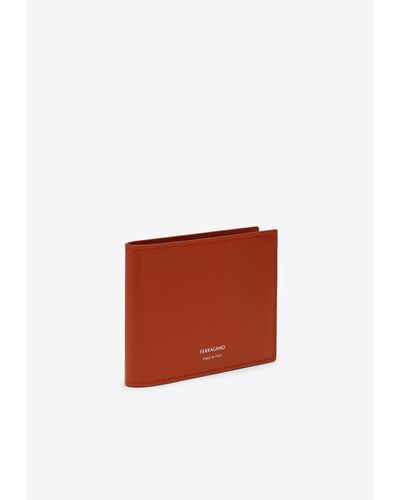 Ferragamo Logo Leather Bi-Fold Wallet - White