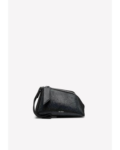 The Attico Mini Saturday Asymmetric Clutch Bag - Black
