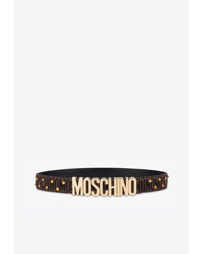 Moschino All-Over Jacquard Logo Belt - White