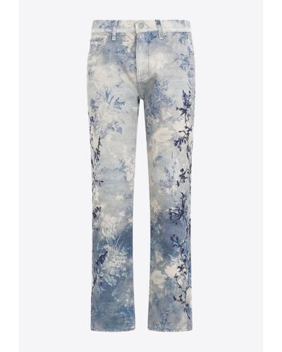 Ralph Lauren 750 Straight-Leg Floral Jeans - Blue