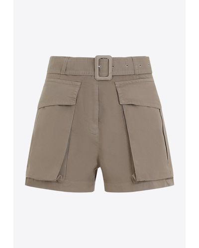 Dries Van Noten Belted Bermuda Shorts - Gray