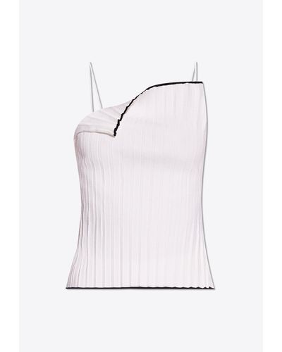 Jacquemus Plisse Pleated Tank Top - Gray
