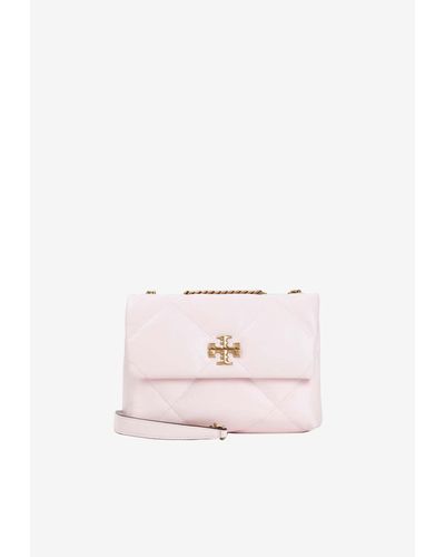 Tory Burch Small Kira Shoulder Bag In Diamond Quilt Leather - Pink