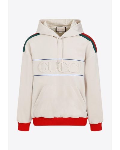 Gucci Logo-Patch Hooded Sweatshirt - Gray