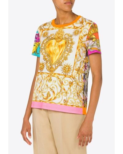 Moschino Scarf Print Short-Sleeved T-Shirt - Multicolour