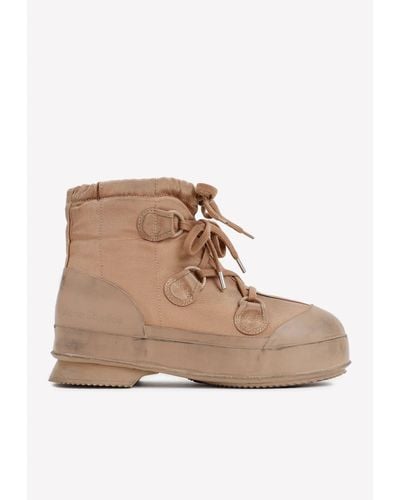 Acne Studios Logo Ankle Boots - Natural