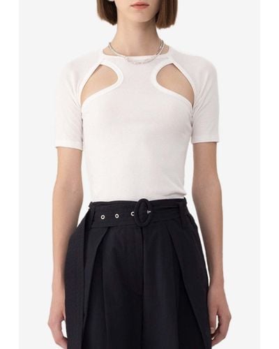 SJYP Cut-Out Short-Sleeved Top - White