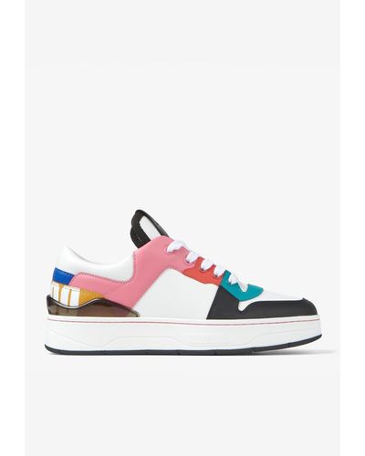 Jimmy Choo Florent F Logo-print Leather Low-top Sneakers - Multicolor