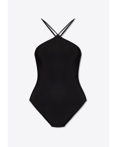 Saint Laurent Crisscross One-Piece Swimsuit - Black