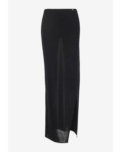 Versace Knitted Maxi Skirt - Black