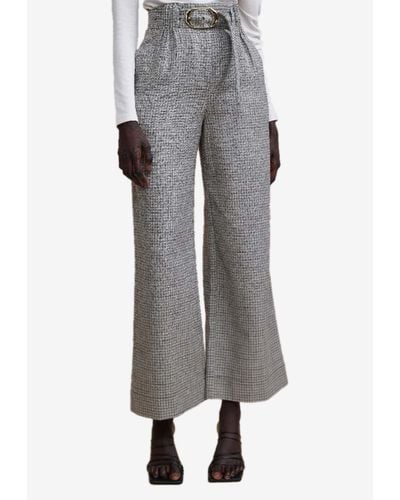 Acler Houndstooth Pacific Pants - Gray