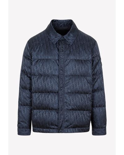 Dior Oblique Jacquard Padded Jacket - Blue