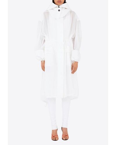 Ferragamo Silk Trench Coat - White