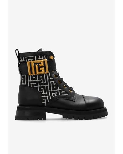 Balmain Charlie Leather Ankle Boots - Black