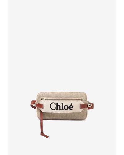 Chloé Logo Woody Belt Bag - White