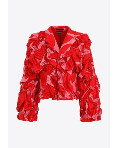 Comme des Garçons 3D Floral Single-Breasted Blazer - Red