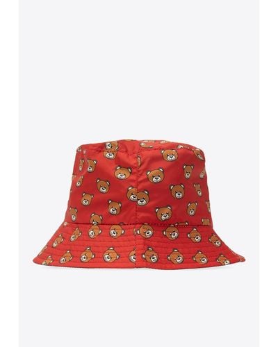 Moschino Teddy Bear Bucket Hat - Red