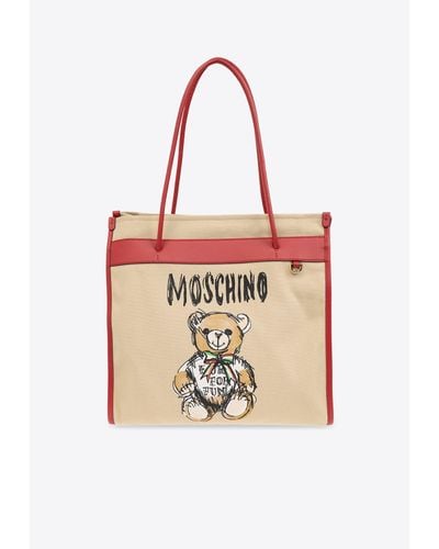 Moschino Teddy Bear Logo Tote Bag - Pink