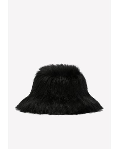 Dolce & Gabbana Faux Fur Hat - Black