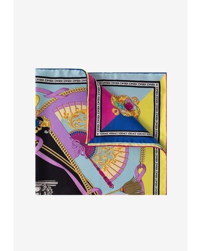 Versace The Fans Print Silk Foulard - Multicolor