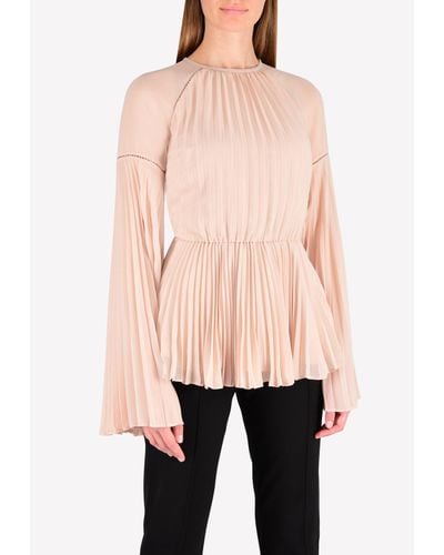 Rachel Gilbert Nyla Pleated Fit &Amp; Flare Top - Pink