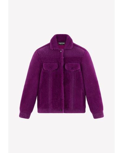 Tom Ford Nappa Shearling Jacket - Purple