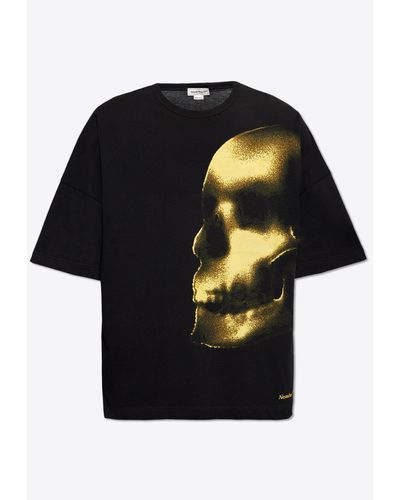 Alexander McQueen Skull Print Crewneck T-Shirt - Black