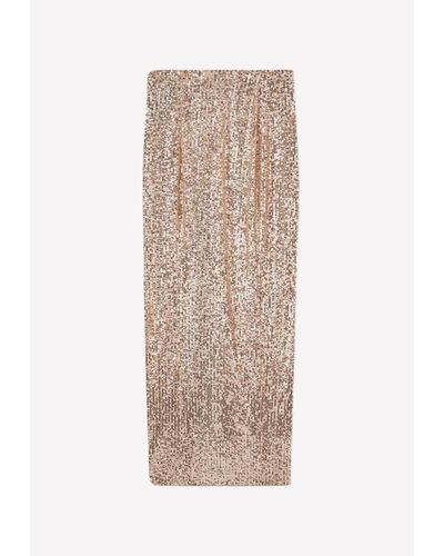 Tom Ford All-Over Sequin Long Skirt - Pink
