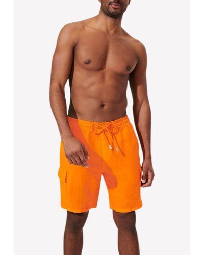 Vilebrequin Baie Cargo Bermuda Shorts - Orange