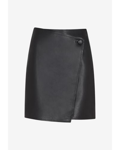 By Malene Birger Esmaa Leather Mini Skirt - Gray