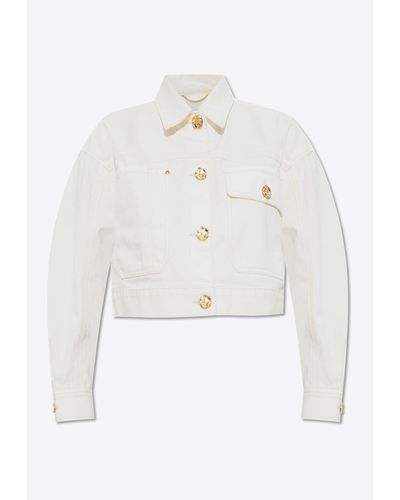 Zimmermann Matchmaker Cropped Denim Jacket - White