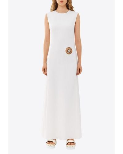 Chloé Sleeveless Silk Maxi Dress - White