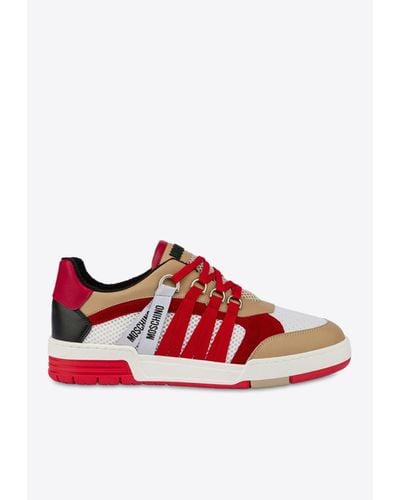 Moschino Streetball Low-Top Sneakers - Red