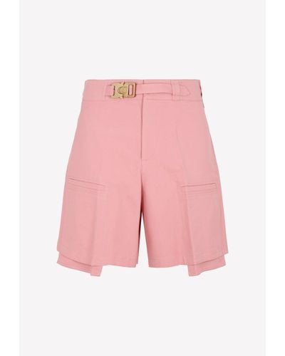 Dior Cargo Bermuda Shorts With Cd Belt - Pink