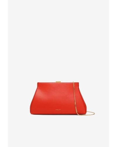 DeMellier London Cannes Chain Leather Clutch - Red
