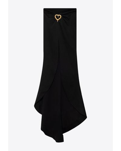 Moschino Heart Applique Long Skirt - Black