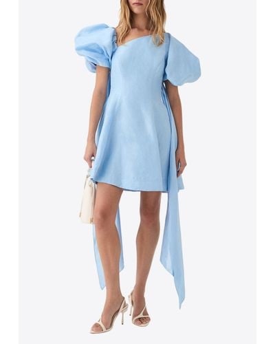 Aje. Arista One-Shoulder Mini Dress - Blue
