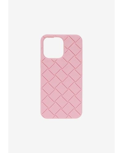 Bottega Veneta Iphone 14 Pro Max Silicon Case - Pink