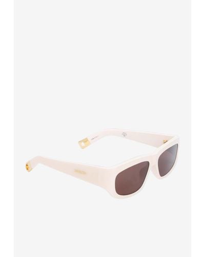 Jacquemus Pilota Square Sunglasses - Natural