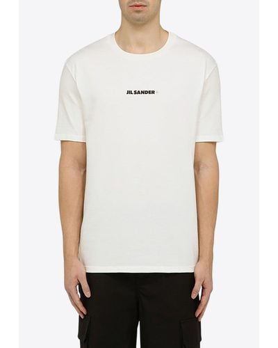 Jil Sander Logo-Printed Crewneck T-Shirt - White