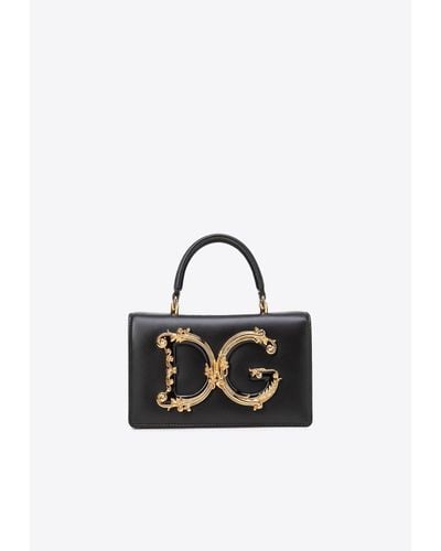 Dolce & Gabbana Dg Girls Calf Leather Top Handle Bag - Blue