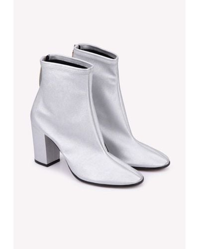 Golden Goose Metallic Leather Pointed Ankle Boots