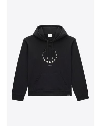 Courreges Moon Fleece Hooded Sweatshirt - Black