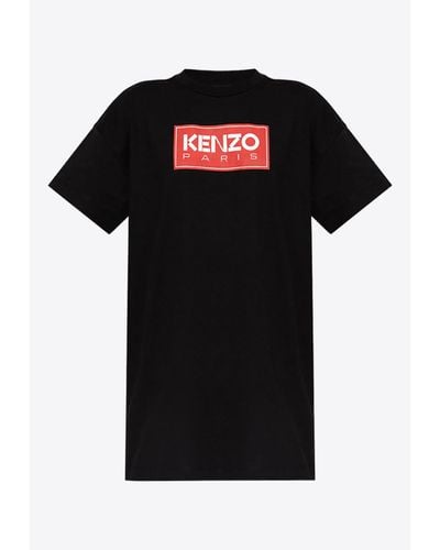 KENZO Logo Mini T-Shirt Dress - Black