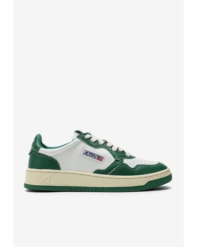 Autry Medalist Two-Tone Low-Top Sneakers - Green